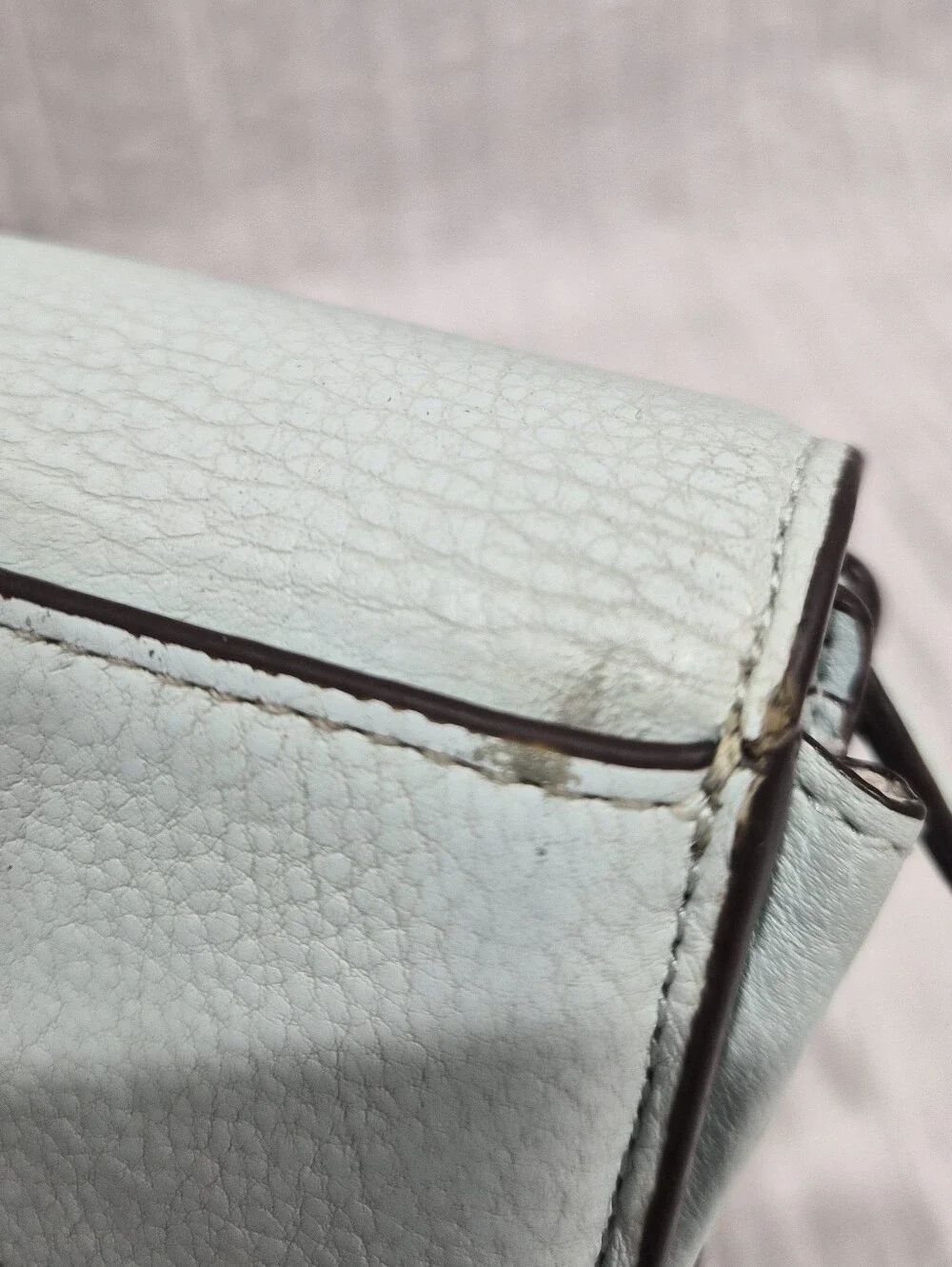 Kate Spade New York Marti Small Compact Bifold Wallet Light Blue Pebbled Leather